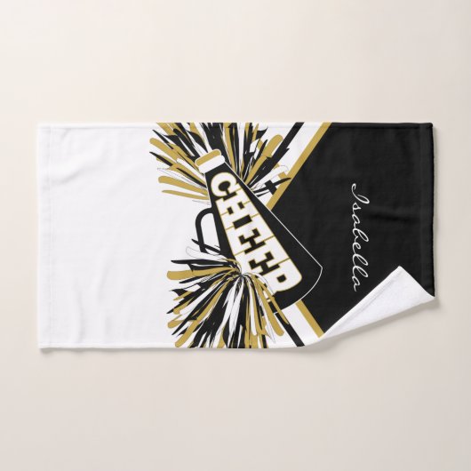 Cheerleader Outfit in zwart, wit en goud Handdoek (Handdoek)