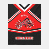 Cheerleader 📣 Outfit - Rood, wit en zwart Fleece Deken (Voorkant)
