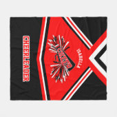 Cheerleader 📣 Outfit - Rood, wit en zwart Fleece Deken (Voorkant (Horizontaal))