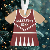 Cheerleader Outfit Varsity Team Maroon Uniform Ornament