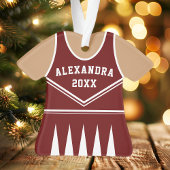 Cheerleader Outfit Varsity Team Maroon Uniform Ornament
