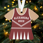 Cheerleader Outfit Varsity Team Maroon Uniform Ornament