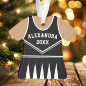 Cheerleader Outfit Varsity Team Uniform Black Ornament