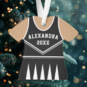 Cheerleader Outfit Varsity Team Uniform Black Ornament