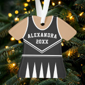 Cheerleader Outfit Varsity Team Uniform Black Ornament
