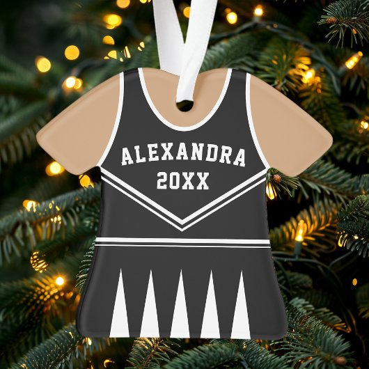 Cheerleader Outfit Varsity Team Uniform Black Ornament