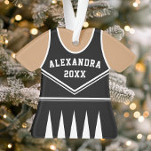 Cheerleader Outfit Varsity Team Uniform Black Ornament