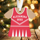 Cheerleader Outfit Varsity Team Uniform Rood Ornament