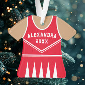 Cheerleader Outfit Varsity Team Uniform Rood Ornament