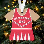 Cheerleader Outfit Varsity Team Uniform Rood Ornament
