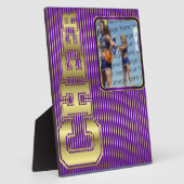 Cheerleader Paars en Gold Photo Plaque Fotoplaat (Zijkant)