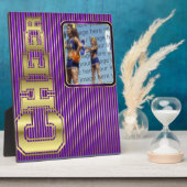 Cheerleader Paars en Gold Photo Plaque Fotoplaat (Zijkant)