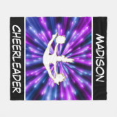 Cheerleader Paarse en Blue Explosion Fleece Deken (Voorkant (Horizontaal))
