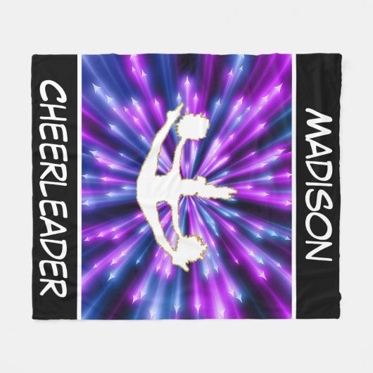 Cheerleader Paarse en Blue Explosion Fleece Deken (Voorkant (Horizontaal))