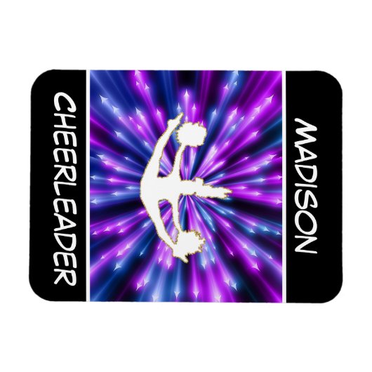 Cheerleader Paarse en Blue Explosion Magneet (Horizontaal)