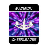 Cheerleader Paarse en Blue Explosion Magneet (Verticaal)