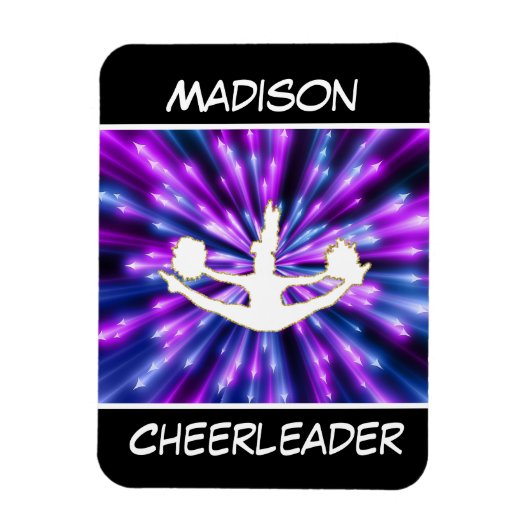 Cheerleader Paarse en Blue Explosion Magneet (Verticaal)