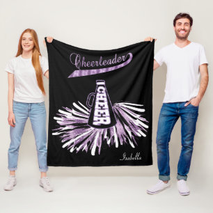 Cheerleader 📣 💖 - Paarse glitter en Black Fleece Deken