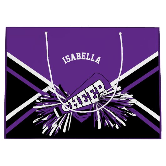 Cheerleader 📣 - Paarse, Wit en Zwart - Groot Cadeauzakje (Voorkant)