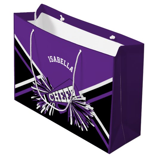 Cheerleader 📣 - Paarse, Wit en Zwart - Groot Cadeauzakje (Voorkant Gekanteld)