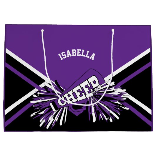 Cheerleader 📣 - Paarse, Wit en Zwart - Groot Cadeauzakje (Achterkant)