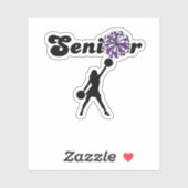 Cheerleader Paarse & Witte Pom Poms Sticker (Vel)