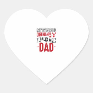 Cheerleader Papa Vintage Gravure Shirt Ontwerp_1 Hart Sticker