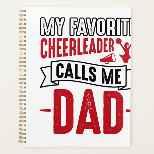 Cheerleader Papa Vintage Gravure Shirt Ontwerp_1 Planner (Voorkant)