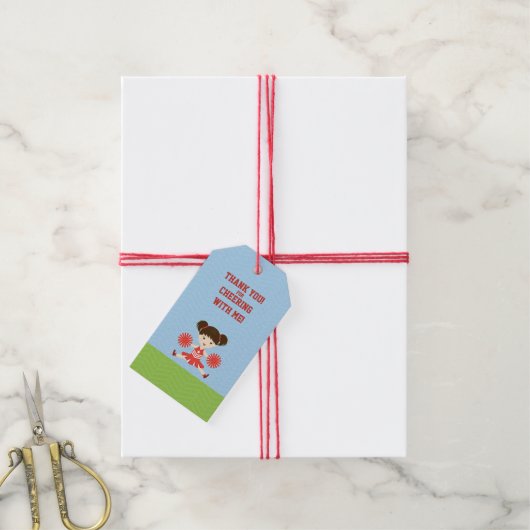 Cheerleader Party Cadeaulabel (Met Touw)