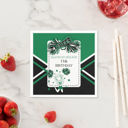 Cheerleader Party Groen, Zwart, Wit Servet (Insitu)