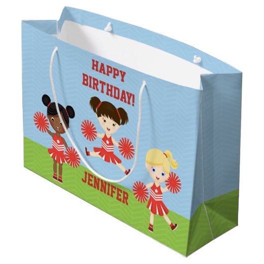 Cheerleader Party Groot Cadeauzakje (Achterkant Gekanteld)