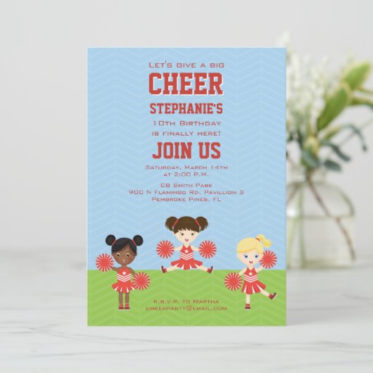 Cheerleader Party Kaart (Staand voorkant)