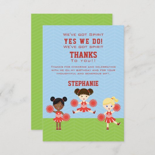 Cheerleader Party Kaart (Voorkant / Achterkant)