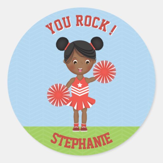 Cheerleader Party Ronde Sticker (Voorkant)