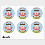 Cheerleader Party Ronde Sticker (Vel)