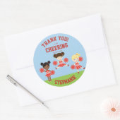 Cheerleader Party Ronde Sticker (Envelop)