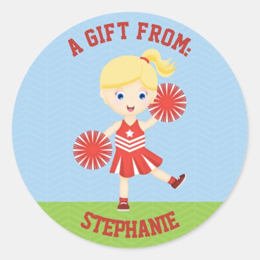 Cheerleader Party Ronde Sticker (Voorkant)