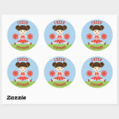 Cheerleader Party Ronde Sticker (Vel)