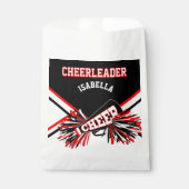 Cheerleader Party Zwart, Wit en Rood Bedankzakje (Voorkant)