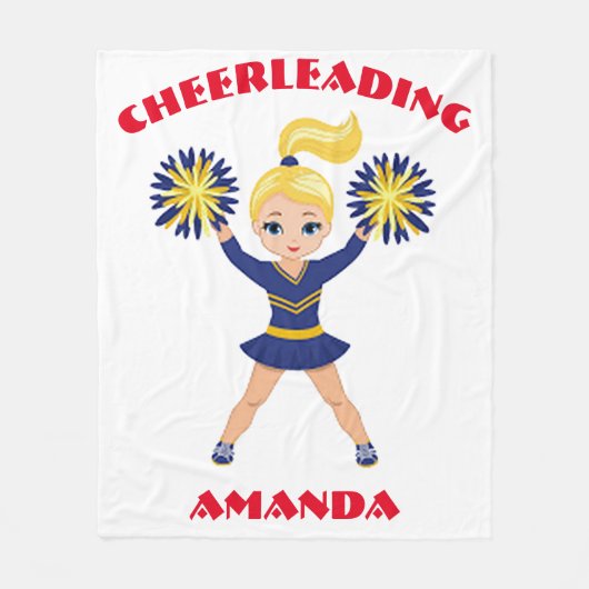 Cheerleader Personalized Fleece Blanket (Voorkant)