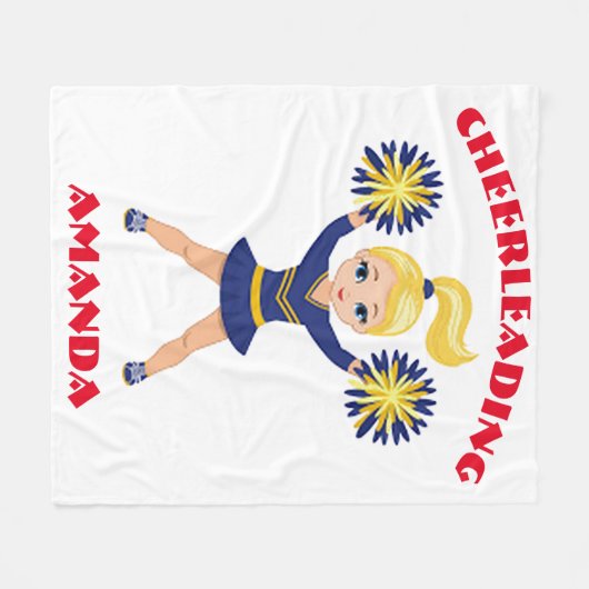 Cheerleader Personalized Fleece Blanket (Voorkant (Horizontaal))