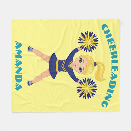 Cheerleader Personalized Fleece Blanket (Voorkant (Horizontaal))