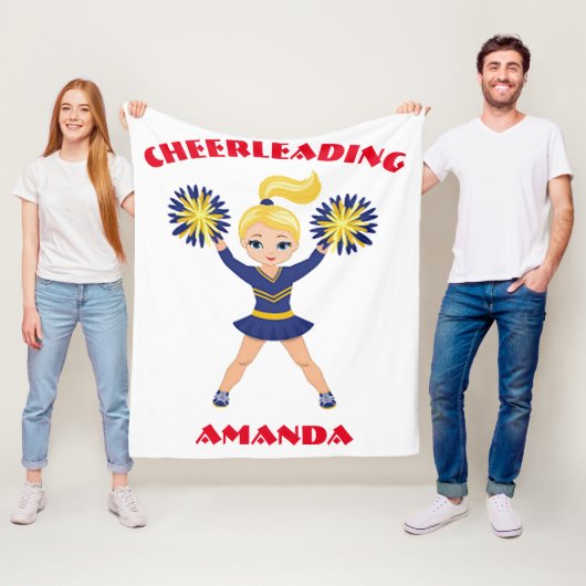 Cheerleader Personalized Fleece Blanket Deken (In situ)