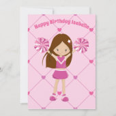  Cheerleader Persoonlijk Roze Birthday Girl Kaart (Voorkant)