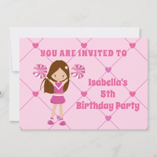  Cheerleader Persoonlijke Birthday Party Kaart (Voorkant)