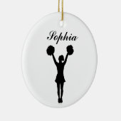 Cheerleader Persoonlijke kerstversiering Keramisch Ornament (Rechts)