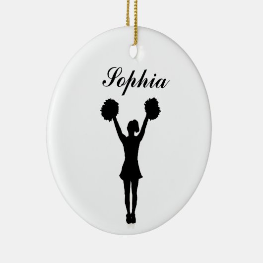 Cheerleader Persoonlijke kerstversiering Keramisch Ornament (Rechts)