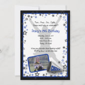 Cheerleader Photo Invitation Blue Kaart (Voorkant)