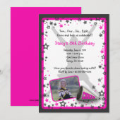 Cheerleader Photo Invitation Kaart (Voorkant / Achterkant)