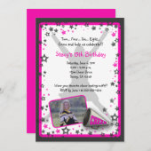 Cheerleader Photo Invitation Kaart (Voorkant / Achterkant)